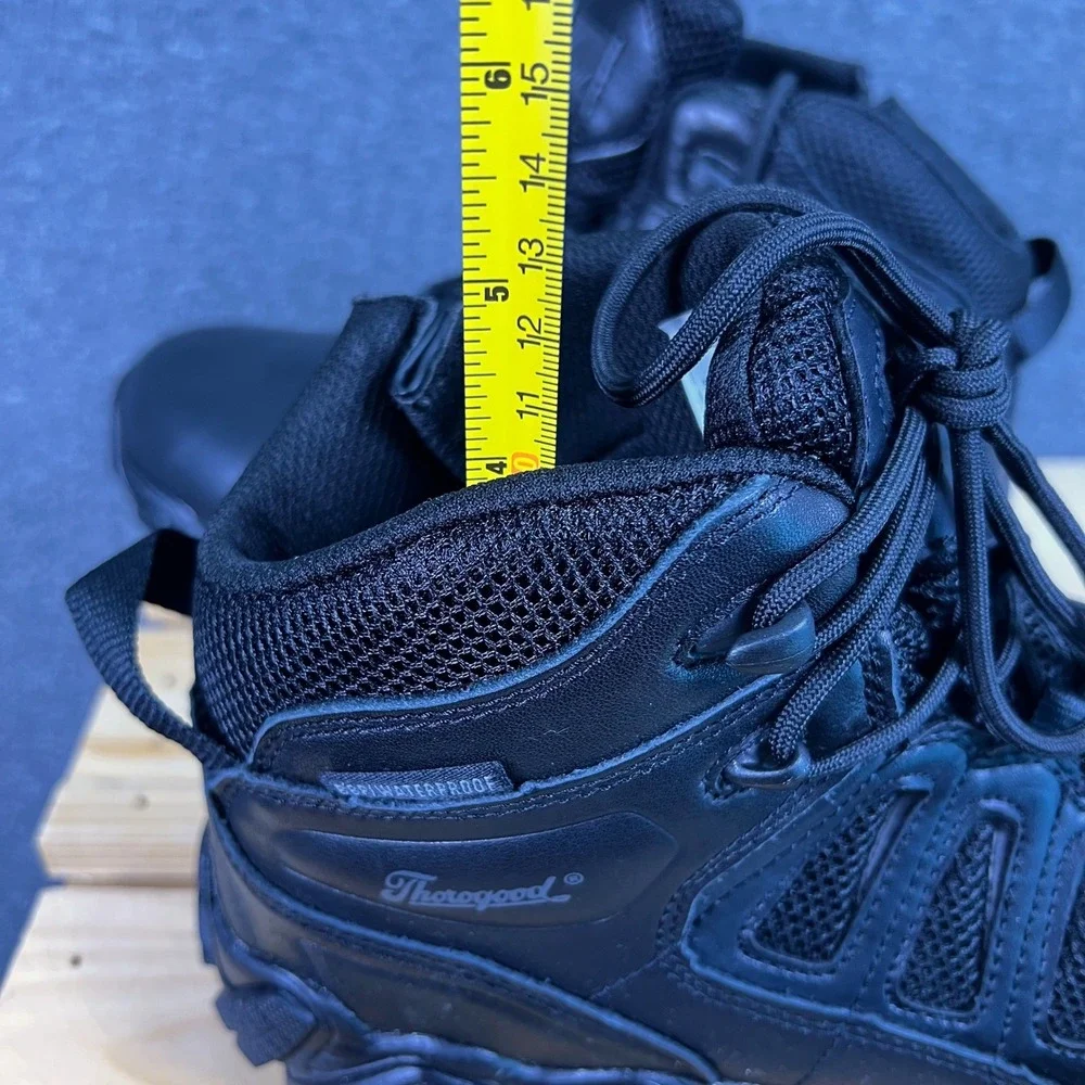 Thorogood Crosstrex Side-Zip Boots Men 7.5 Blk Tactical Waterproof 834-6385 Work